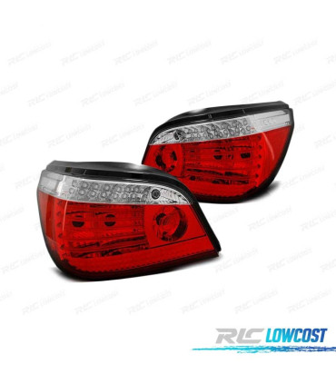 FAROLINS TRASEIROS BMW E60 LCI 07-09 LED DINÂMICOS VERMELHO CRISTAL
