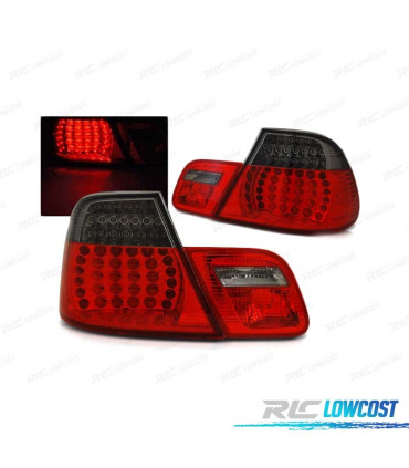 FAROLINS TRASEIROS BMW E46 COUPÊ 03-06 LED VERMELHO FUMADO ESCURECIDO LOOK M3