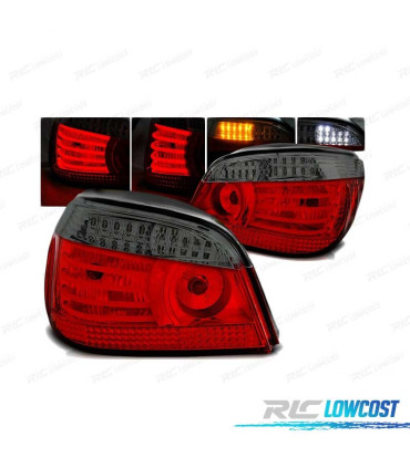 FAROLINS TRASEIROS LED BMW E60 03-07 VERMELHO FUMADO ESCURECIDO