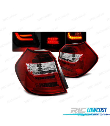 FAROLINS TRASEIROS BMW E87 E81 04-07 BAR LED VERMELHO