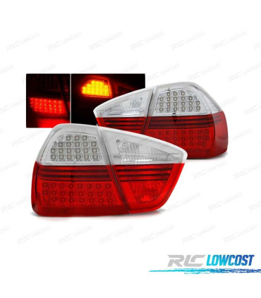 FAROLINS TRASEIROS LED PARA BMW E90 03.05-08.08 VERMELHO BRANCO