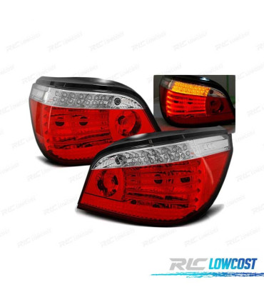 FAROLINS TRASEIROS BMW E60 03-07 VERMELHO BRANCO LED