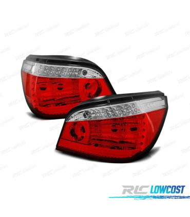 FAROLINS TRASEIROS BMW E60 03-07 VERMELHO BRANCO LED