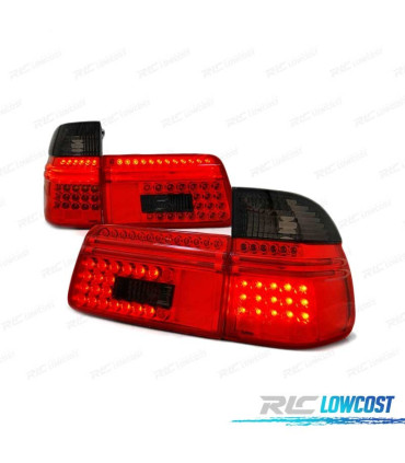 FAROLINS TRASEIROS LED BMW E39 97-00 TOURING VERMELHO ESCURECIDO LED