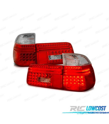 FAROLINS TRASEIROS LED BMW E39 TOURING 97-00 VERMELHO BRANCO