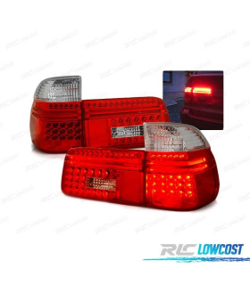 FAROLINS TRASEIROS LED BMW E39 TOURING 97-00 VERMELHO BRANCO