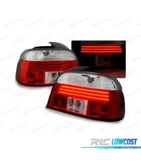 FAROLINS TRASEIROS LED PARA BMW E39 LIMOUSINE 95-00 RED CRYSTAL VERMELHO CRISTAL