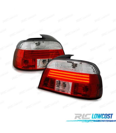 FAROLINS TRASEIROS LED PARA BMW E39 LIMOUSINE 95-00 RED CRYSTAL VERMELHO CRISTAL