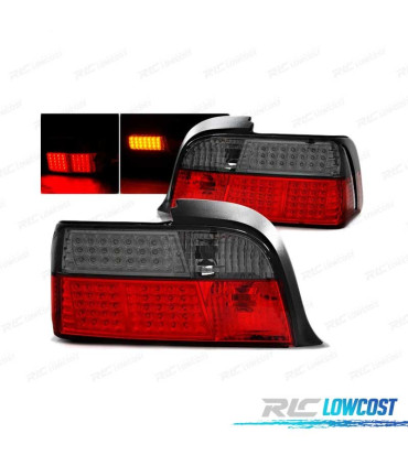 FAROLINS TRASEIROS LED PARA BMW E36 COUPÊ 90-99 RED SMOKED VERMELHO FUMADO ESCURECIDO