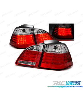 FAROLINS TRASEIROS LED BMW E61 TOURING 04-07 VERMELHO BRANCO