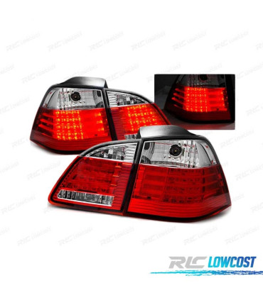 FAROLINS TRASEIROS LED BMW E61 TOURING 04-07 VERMELHO BRANCO