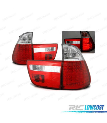 FAROLINS TRASEIROS LED PARA BMW X5 E53 99-03 VERMELHO CLARO