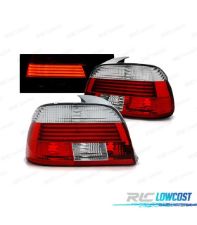 FAROLINS TRASEIROS LED PARA BMW E39 LIMOUSINE 00-03 RED CRYSTAL VERMELHO CRISTAL