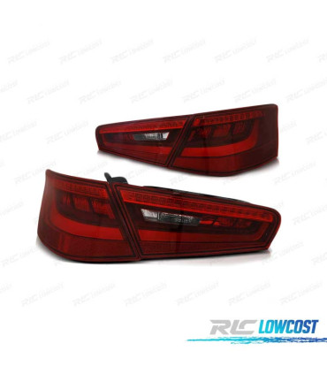 FAROLINS TRASEIROS LED AUDI A3 8V 3P 12-16 VERMELHO FUMADO ESCURECIDO