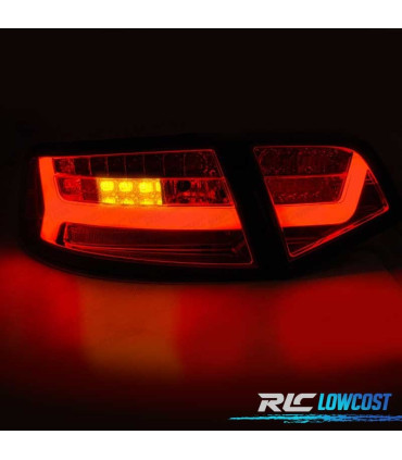 FAROLINS TRASEIROS LED PARA AUDI A6 SEDAN 08-11 PRETO FUMADO ESCURECIDO
