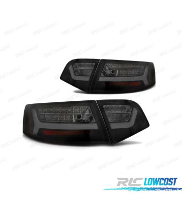FAROLINS TRASEIROS LED PARA AUDI A6 SEDAN 08-11 PRETO FUMADO ESCURECIDO