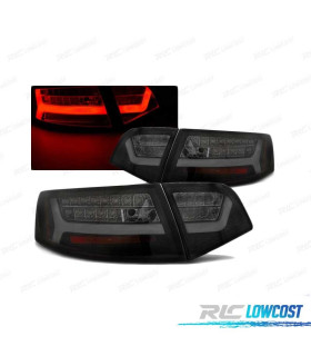 FAROLINS TRASEIROS LED PARA AUDI A6 SEDAN 08-11 PRETO FUMADO ESCURECIDO