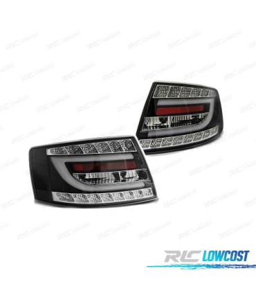 FAROLINS TRASEIROS LED PARA AUDI A6 C6 SEDAN 04-08 PRETO