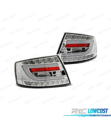 FAROLINS TRASEIROS LED PARA AUDI A6 C6 SEDAN 04-08 CROMADO