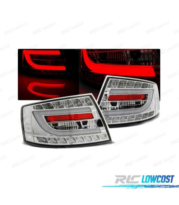FAROLINS TRASEIROS LED PARA AUDI A6 C6 SEDAN 04-08 CROMADO