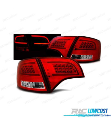 FAROLINS TRASEIROS LED PARA AUDI A4 B7 AVANT 04-08 VERMELHO BRANCO