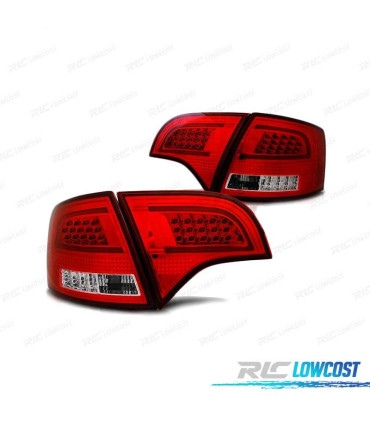 FAROLINS TRASEIROS LED PARA AUDI A4 B7 AVANT 04-08 VERMELHO BRANCO