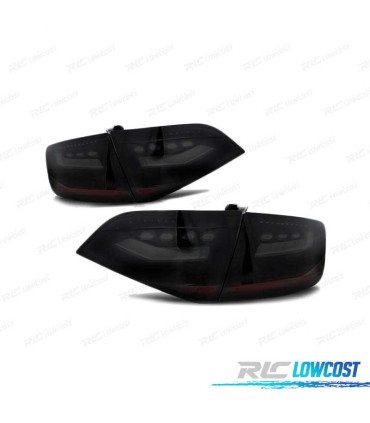 FAROLINS TRASEIROS LED PARA AUDI A4 B8 SEDAN 08-11 PRETO FUMADO ESCURECIDO