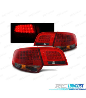 FAROLINS TRASEIROS LED AUDI A3 8P 04-08 SPORTBACK RED SMOKE VERMELHO FUMADO-ESCURECIDO