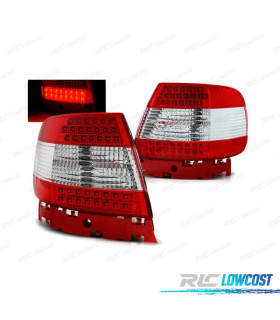 FAROLINS TRASEIROS LED AUDI A4 94-00 VERMELHO BRANCO