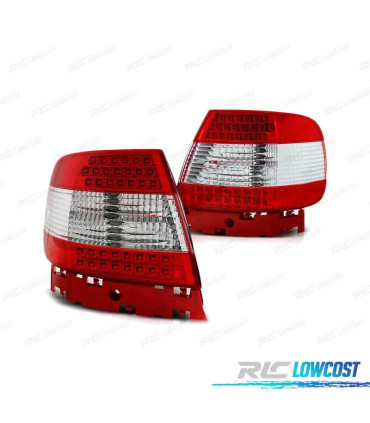 FAROLINS TRASEIROS LED AUDI A4 94-00 VERMELHO BRANCO