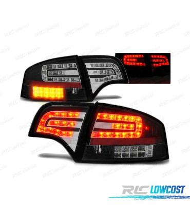 FAROLINS TRASEIROS LED AUDI A4 B7 SEDAN 04-08 PRETO