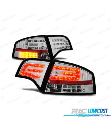 FAROLINS TRASEIROS LED AUDI A4 B7 SEDAN 04-08 CROMADO