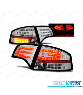 FAROLINS TRASEIROS LED AUDI A4 B7 SEDAN 04-08 CROMADO