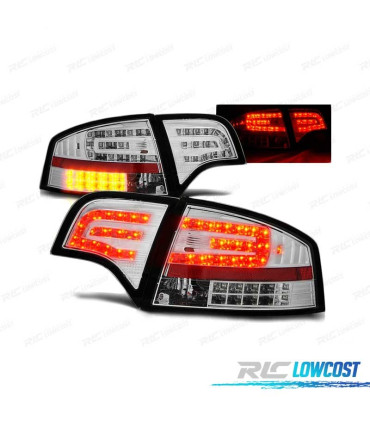 FAROLINS TRASEIROS LED AUDI A4 B7 SEDAN 04-08 CROMADO