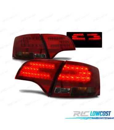 FAROLINS TRASEIROS LED PARA AUDI A4 B7 AVANT 04-08 VERMELHO FUMADO - ESCURECIDO