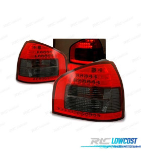FAROLINS TRASEIROS LED AUDI A3 96-00 VERMELHO ESCURECIDO