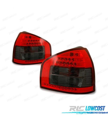 FAROLINS TRASEIROS LED AUDI A3 96-00 VERMELHO ESCURECIDO