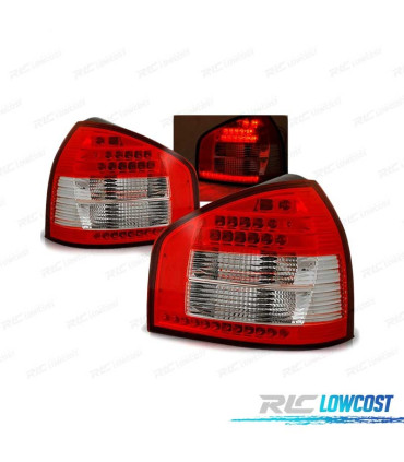 FAROLINS TRASEIROS AUDI A3 96-00 LED VERMELHO BRANCO