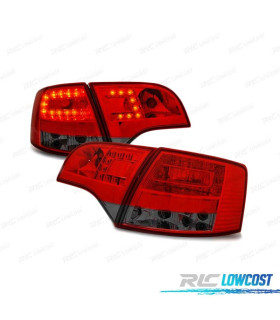 FAROLINS TRASEIROS LED PARA AUDI A4 B7 AVANT 04-08 VERMELHO FUMADO