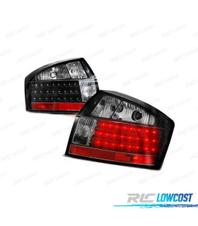 FAROLINS TRASEIROS LED AUDI A4 00-04 BLACK PRETO