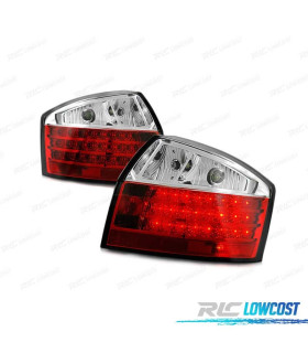 FAROLINS TRASEIROS LED PARA AUDI A4 00-04 VERMELHO BRANCO