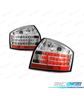 FAROLINS TRASEIROS LED PARA AUDI A4 00-04 CROMADO
