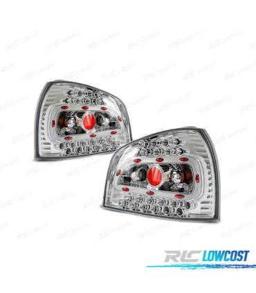 FAROLINS TRASEIROS LED AUDI A3 96-00 CROMADO