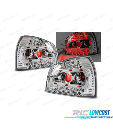 FAROLINS TRASEIROS LED AUDI A3 96-00 CROMADO