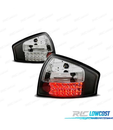 FAROLINS TRASEIROS LED PARA AUDI A6 LED 97-04 PRETO
