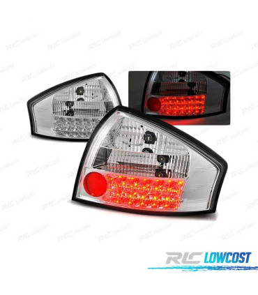 FAROLINS TRASEIROS LED PARA AUDI A6 97-04 CROMADO