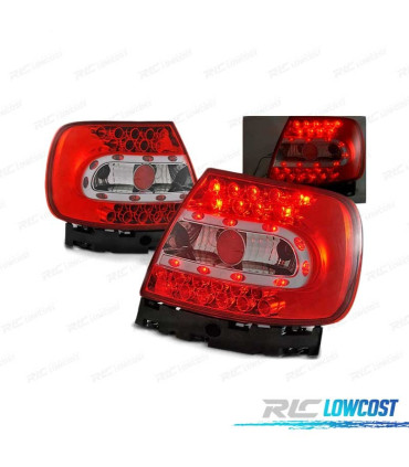 FAROLINS TRASEIROS LED PARA AUDI A4 B5 94-00 VERMELHO BRANCO