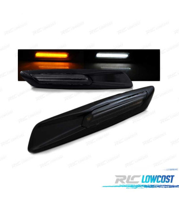 PISCAS LATERAIS LED PARA BMW E60 E90 E92 E82 LED LOOK F10 PRETO FUMADO