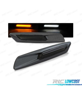 PISCAS LATERAIS LED BMW LOOK F10 SMOKE CARBONO