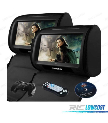 ENCOSTO DE CABEÇA MULTIMEDIA DVD 9 PULGADAS COR EM PRETO